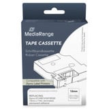 MediaRange Kunststoff-Schriftbandkassette, 12mm, 7m, laminiert, schwarz auf weiß kompatibel zu Dymo D1/45013/S0720530