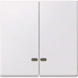 Merten Doppelwippe mit Kontrollfenster für Serien- und Doppeltaster-Einsatz, zweiteilig weiß (matt), Retail