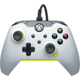 PDP Wired Controller - Electric White, Gamepad weiß/neon-grün, für Xbox Series X|S, Xbox One, PC