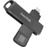 SanDisk iXpand Luxe 64 GB, USB-Stick schwarz, USB-C 3.2 Gen 1, Apple Lightning Connector