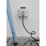 Theben Steckdosen-Zeitschaltuhr TIMER 26-IP44 weiß, Analoge Schaltuhr für Schutzkontakt-Steckdosen mit Spritzwasserschutz