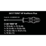 Wera 367/7 TORX HF Schraubendrehersatz Kraftform Plus + Rack schwarz/grün, 7-teilig, mit Haltefunktion