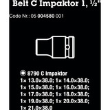 Wera Belt C Impaktor 1 Steckschlüsseleinsatz-Satz, 1/2" schwarz, 9-teilig, für Schlagschrauber