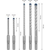 Bosch Professional EXPERT Hammerbohrer-Satz SDS-plus-7X, 5-teilig Ø 5 / 6 / 8 / 10mm, Arbeitslänge 50mm / 100mm
