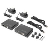 Digitus 4K HDBaseT 2.0 HDMI KVM Extender Set, HDMI Verlängerung schwarz, 100 m