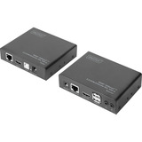 Digitus 4K HDMI HDBaseT 2.0 KVM Extender Set, HDMI Verlängerung schwarz, 100 m