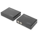 Digitus 4K HDMI HDBaseT 2.0 KVM Extender Set, HDMI Verlängerung schwarz, 100 m