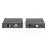 Digitus 4K HDMI HDBaseT 2.0 KVM Extender Set, HDMI Verlängerung schwarz, 100 m