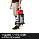 EINHELL Nass-/Trockensauger TC-VC 18/20 Li S-Solo rot/silber, ohne Akku und Ladegerät