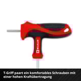 EINHELL Werkzeug-Pad T-Griff-Sechskant-Schraubendreher, in E-Case-Einleger schwarz/rot, 9-teilig, H2 - H10, Kugelkopf