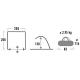 High Peak Strandmuschel Calida 80, Zelt silber/grau, Regenschirm-System, Modell 2022