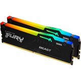 Kingston FURY DIMM 16 GB DDR5-5600 Kit, Arbeitsspeicher schwarz, KF556C40BBAK2-16, Fury Beast RGB, XMP
