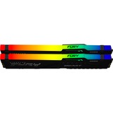 Kingston FURY DIMM 16 GB DDR5-5600 (2x 8 GB) Dual-Kit, Arbeitsspeicher schwarz, KF556C40BBAK2-16, FURY Beast RGB, INTEL XMP