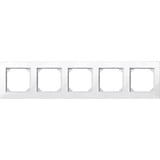 Merten M-PLAN Rahmen 5-fach Rahmen aus Thermoplast glänzend weiß, Retail