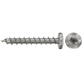 fischer Spanplattenschraube PowerFast II 4,0x30 Halbrundkopf TX 200 Stück, mit Vollgewinde, Edelstahl A2