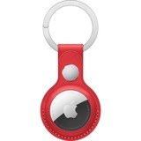 Apple AirTag Schlüsselanhänger Leder, Hülle rot