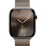 Apple Watch Series 10, Smartwatch Titan Natur, Titangehäuse, 46 mm, Milanaise Armband natur M/L, Cellular