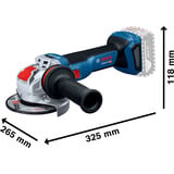 Bosch Professional X-LOCK Akku-Winkelschleifer GWX 18V-11 S Professional solo, 18Volt blau/schwarz, ohne Akku und Ladegerät, Ø 125mm, in L-BOXX