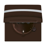 Busch-Jaeger Schutzkontakt-Steckdoseneinsatz mit erhöhtem Berührungsschutz braun, Retail