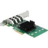  DeLOCK PCIe x4>4x ext. USB 3.0 Quad C.LP 