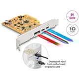 DeLOCK PCIe x4 Karte zu 1x ext. USB-C 10 Gbit/s B. + 1x extern USB-C DP Alt Mode, USB-Controller 
