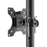 Digitus Mobiler Arbeitsplatz mit Höhenverstellung, Arbeitstisch schwarz, für PC, Monitor und Tastatur / Maus