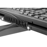 Digitus Mobiler Arbeitsplatz mit Höhenverstellung, Arbeitstisch schwarz, für PC, Monitor und Tastatur / Maus