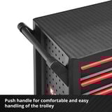 EINHELL Werkstattwagen leer, 6 Schubladen, Werkzeugwagen schwarz/rot, 4 flache, 2 hohe Schubladen