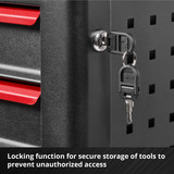 EINHELL Werkstattwagen leer, 6 Schubladen, Werkzeugwagen schwarz/rot, 4 flache, 2 hohe Schubladen