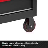 EINHELL Werkstattwagen leer, 6 Schubladen, Werkzeugwagen schwarz/rot, 4 flache, 2 hohe Schubladen