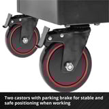 EINHELL Werkstattwagen leer, 6 Schubladen, Werkzeugwagen schwarz/rot, 4 flache, 2 hohe Schubladen