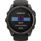 Garmin fēnix 8 - 51 mm, Solar, Sapphire, Smartwatch Carbongrau, Silikon-Armband, Edelstahl