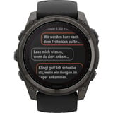 Garmin fēnix 8 - 51 mm, Solar, Sapphire, Smartwatch Carbongrau, Silikon-Armband, Edelstahl