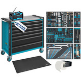 Hazet Werkstattwagen Assistent mit Sortiment XXL (179NXXL-7/352EC), Werkzeugwagen blau/schwarz, 352-teilig, inkl. DAB Radio