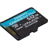 Kingston Canvas Go! Plus 512 GB microSDXC, Speicherkarte schwarz, UHS-I U3, Class 10, V30, A2