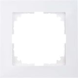 Merten Rahmen einfach aus Thermoplast für Senkrecht- und Waagerechtmontage, glänzend weiß (glänzend), Retail