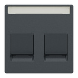 Merten Zentralplatte für Modular Jack mit Schreibfeld anthrazit, Retail