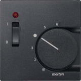 Merten Zentralplatte für Raumtemperaturregler-Einsatz, besonders flache Bauform, Thermoplast anthrazit, Retail