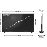 SHARP 85HP5765E, QLED-Fernseher 215 cm (85 Zoll), schwarz, UltraHD/4K, Google TV