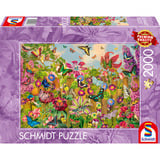 Schmidt Spiele Wunderschöner Schmetterlingsgarten, Puzzle 2000 Teile