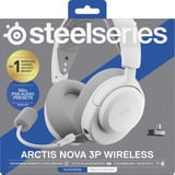 SteelSeries Arctis Nova 3P Wireless White, Gaming-Headset weiß, Für Playstation, Bluetooth, WiFi, Mobile App Control