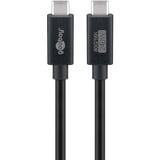 goobay USB4 Version 2.0 Kabel, USB-C Stecker > USB-C Stecker, 80Gbit/s schwarz, 1,2 Meter, Laden mit bis zu 240 Watt