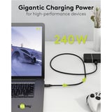 goobay USB4 Version 2.0 Kabel, USB-C Stecker > USB-C Stecker, 80Gbit/s schwarz, 1,2 Meter, Laden mit bis zu 240 Watt