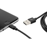 Ansmann USB 2.0 Adapterkabel, USB-A Stecker > Lightning Stecker schwarz, 1 Meter