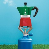 Bialetti Moka Express Tricolore, Espressomaschine grün/rot, 6 Tassen