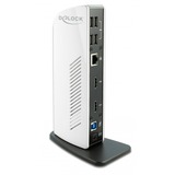 DeLOCK USB Dockingstation Dual HDMI Full-HD / USB 3.2 / LAN / Audio schwarz/weiß