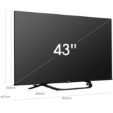 43A66H, schwarz, Hisense UltraHD/4K, Triple Zoll), (43 cm 108 HDR Tuner, LED-Fernseher