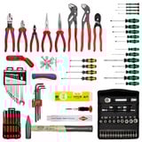 KNIPEX Werkzeugkoffer "BIG Basic Move" Mechanik, 90-teilig, Werkzeug-Set schwarz, mit Werkzeug-Sortiment für Handwerker