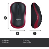 Logitech Wireless Mouse M185, Maus rot, Retail