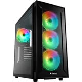 Sharkoon TG6M RGB Generalüberholt, Tower-Gehäuse schwarz, Seitenteil aus gehärtetem Glas